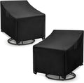 WLEAFJ Outdoor Rocking Chair Covers - Heavy Duty, Waterproof, Patio Rocking Chair Covers - Black, 2 Pack - 27.5" W x 32.5" D x 39" H