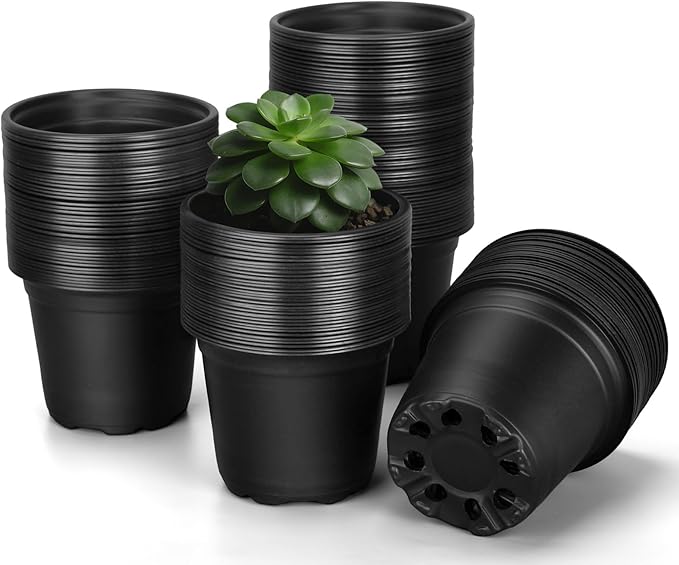 110 Pcs Small Plastic Palnt Pot, 4 5 6 Inch Nursery Pots with Drainage, Seedlings Starter Pots for Plants, Great for Herbs, Cuttings, and Starter Plants (110 pcs,5 inch)