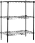 Amazon Basics 3-Shelf Adjustable Heavy Duty Steel Wire Rack Storage Shelving Organizer with Storage Space, Versatility and Ease of Use for Kitchen, Garage, 23.2" L x 13.4" W x 30" H, Black