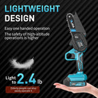 Cordless Mini Chainsaw 21V,4In Electric Chainsaw,Handheld & Portable Power Chain Saw for Tree Trimming Pruning Garden & Yard Work,Battery Chain Saw Gifts for Men Women Dad Blue