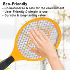 Electric Fly Swatter Handheld Bug Zapper - Indoor Outdoor Zapping Racket for Pest Mosquito & Flies - Battery Powered Safe to Touch with 3-Layer Safety Mesh, Standard Size, Pack of 2
