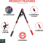 EZ Kut G2 Tree Trimmer Ratcheting Branch Cutter. Heavy Duty Branch Cutter. 42 inch Extendable Anvil Hand Loppers. Tree Pruner Trusted Since 1988. Chops Thick Branches with Ease.