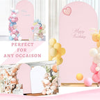 SoarDream 7.2FT Wedding Arch Cover Pink Spandex Fitted Wedding Arch Stand Covers Fitted for Round Top Chiara Arch Cover Fabric Stretchy Backdrop for Bridal Baby Shower Birthday Party Balloon Decor