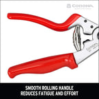 Corona BP 4840 Forged Steel Aluminum Handles Bypass Hand Pruner - 1 inch Cut Capacity Stem and Branch Garden Shears, Red