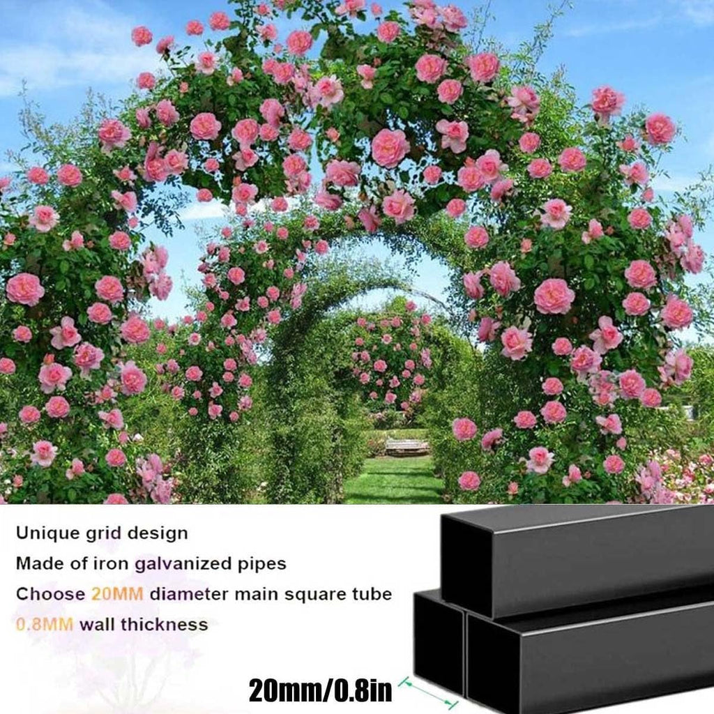 Garden Arbor, Metal Wedding Arch for Ceremony Party, Garden Trellis for Climbing Plants Outdoor, Wide 55" 71" 87" 103" 118" 134" Garden Arch Stand for Garden, Backyard, Lawn(Brown,103" x 91" x 16")