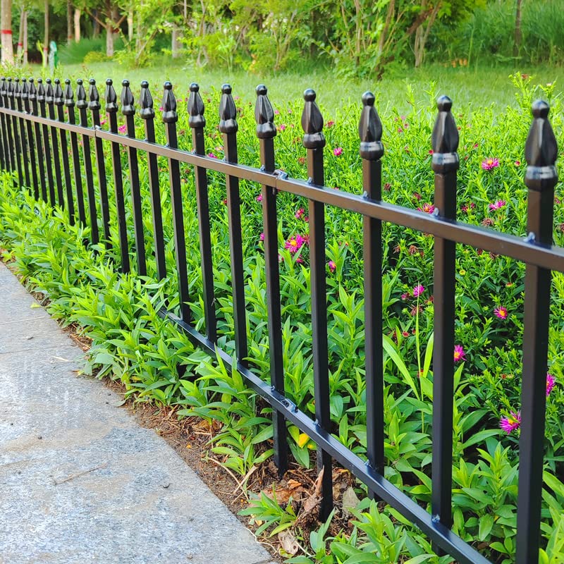 Thealyn 18"H x 22"W Decorative Metal Garden Border Fence, 5 Panels, 9.17Ft