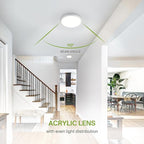 ASD LED 9" Round Flush Mount Ceiling Light Fixture, Low Profile Surface Lighting | 5CCT, Dimmable, Ultra-Thin, ETL Listed | 18W 1660LM 2700-6000K 120V | Kitchen, Bedroom, Hallway Lamp | White