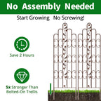 Amagabeli 2 Pack 71” x 21” Tall Garden Trellis for Climbing Plants Outdoor Heavy Climbing Plant Rose Trellis Wrought Iron Ivy Vine Cucumbers Decorative Metal Trellis Brown