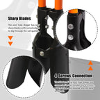 Post Hole Digger, Heavy Duty with Fiberglass Handle, Carbon Steel Blades, 58 Inches, Orange & Black