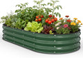 Pattiumo Galvanized Raised Garden Bed 6x3x1 FT, Oval Metal Raised Garden Bed Outdoor Planter Box with Open Bottom, Rust-Resistant Steel Garden Bed for Vegetables Herbs Flowers, Easy Assembly