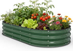 Pattiumo Galvanized Raised Garden Bed 6x3x1 FT, Oval Metal Raised Garden Bed Outdoor Planter Box with Open Bottom, Rust-Resistant Steel Garden Bed for Vegetables Herbs Flowers, Easy Assembly