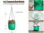 Melphoe 2 Pack Self Watering Hanging Planters Indoor Flower Pots, 6.5 Inch Outdoor Hanging Basket, Plant Hanger with 3Hooks Drainage Holes for Garden Home (Emerald)