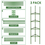 CEWOR 3 Pack Extra Tall Tomato Cage, 63 Inch Adjustable Tomato Trellis | Large Tomato Cages for Garden, Plant Cages Structure Triangle Stakes for Raised Garden Bed, Climbing Plants Outdoor