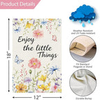 Louise Maelys Spring Garden Flag Enjoy The Little Things Butterfly Watercolor Flower Double Sided 12x18 Inch Floral Seasonal Welcome Small Burlap Holiday Yard Sign Outdoor Decor