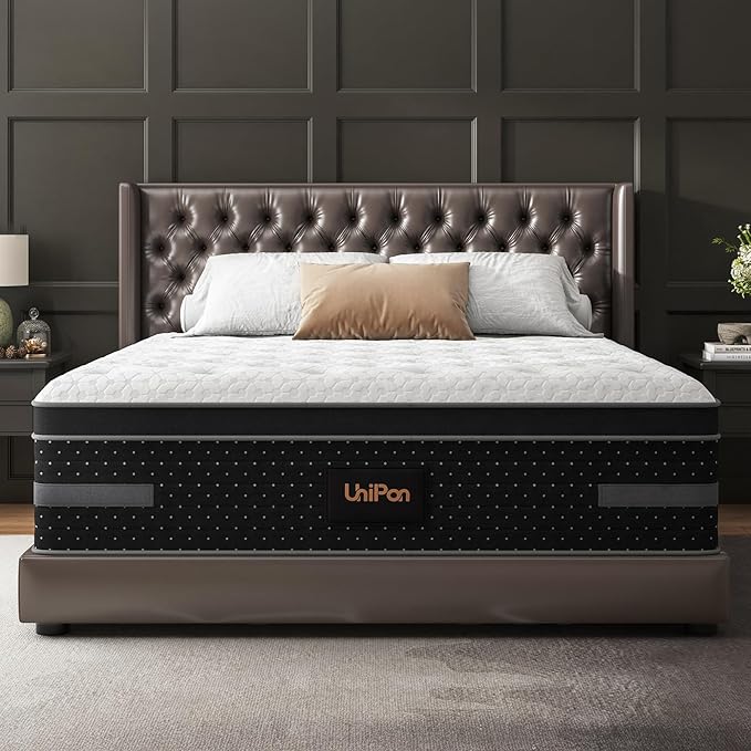 Firm Queen Mattress 14 Inch, Cooling Gel Hybrid Mattresses for Back Pain Relief Extra Lumbar Support Motion Isolation with 760+ Pocket Springs, Fiberglass-Free 365 Night Trial