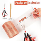 Copper Mesh Rodent Control, 5 in x 200 ft Proof Wire Screen Roll for Mice Rat Rodent, Bat & Snail, DIY Blocker Weep Hole Filler & Wool Mouse Trap