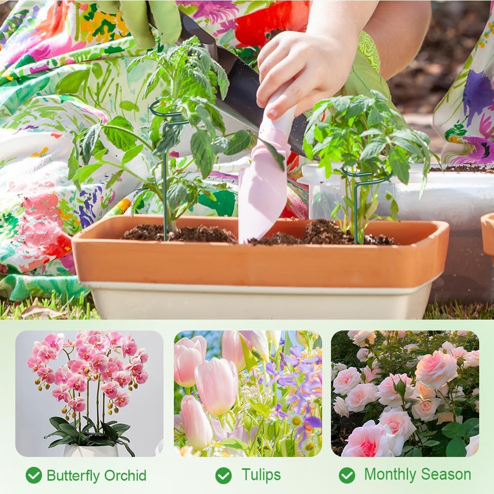 4/8/12 Pack Plant Stakes, 16/24/36 Inch Plant Support Stakes, 2025 New Plant Sticks Support, Flower Stakes for Plants Peony, Tomato Seedling, Marigold, Amaryllis, Sapling, Coreopsis (16 Inch-12 Pack)