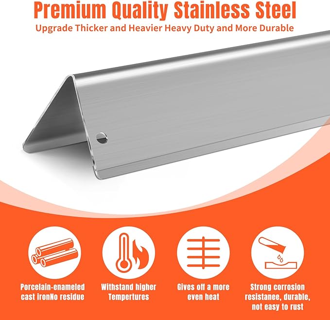 Stainless Steel Grill Flavorizer Bar Heat Plates with 2 Pack Grates BBQ Gas Grill Replacement Parts for Weber Genesis II 300 Series Genesis II E-310 E-315 E-330 E-335 S-310 S-335 Gas Grill