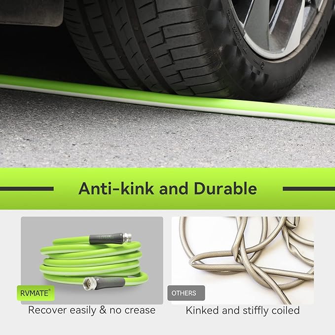 RVMATE RV Water Hose 15FT, 5/8” Inner Diameter Drinking Water Hose Lead-free, No Leaking Garden Hose For RV/Trailer/Camping, RV Accessories