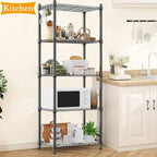 5 Tier Shelves Storage, Wire Shelf Unit, Standing Adjustable Metal Shelves Organizer, Storage Racks for Restaurant Garage Pantry Kitchen Garage23.6" x 13.8" x 59"