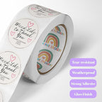 150 Custom Circle/Square BOPP Roll Labels- Personalized Stickers for Business Logo, Party, Wedding Favor, Baby Shower-Any Design Text + Image, Matte/Gloss Finish (3 Inch Circle)