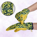 Womens Gardening Weeding Working Gloves, Leather Garden Glove for Women Thorn Proof No Stab for Digging, Planting,Pruning