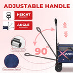 Collapsible Wagon Cart with Wheels Foldable,11 Lbs Lightweight Portable Folding Utility Wagon,90 L Heavy Duty Grocery Shopping Carts,Versatile for Garden Sports Camping Outdoor Use (Navy Gray)