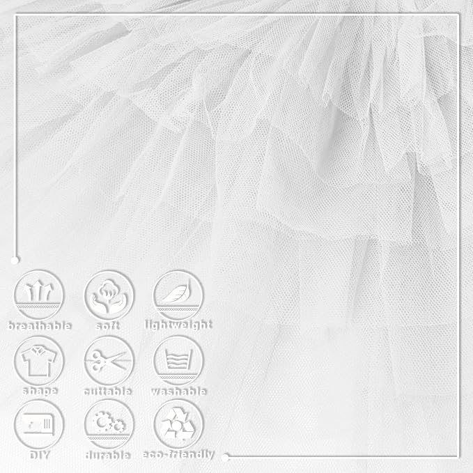 White Tulle Fabric Roll 6 Inch X 300 FT (100 Yards) Matte Tulle Ribbon Netting Mesh Spool for DIY Tutu Skirt Wedding Bow Gift Wrapping Baby Shower Christmas Party Halloween Decorations