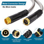 Metal Garden Hose 100 FT, Stainless Steel Hose, Water Hose with 10 Function Nozzle, No Kink & Tangle, Easy to Use & Store, Heavy Duty Lightweight Outdoor Hose