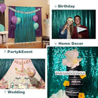 Eternal Beauty Teal Sequin Backdrop, 8x8 Ft Glitter Background Curtains for Shimmer Photography Party Wedding Birthday Back Drop Decor