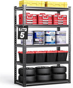 TigerParty 2050LBS Heavy Duty Garage Shelving, 5-Tier Adjustable Storage Shelves, Metal Shelving Unit and Storage Rack for Pantry, Basement, Warehouse, 72" H x 36" W x 16" D, Melamine Faced Board