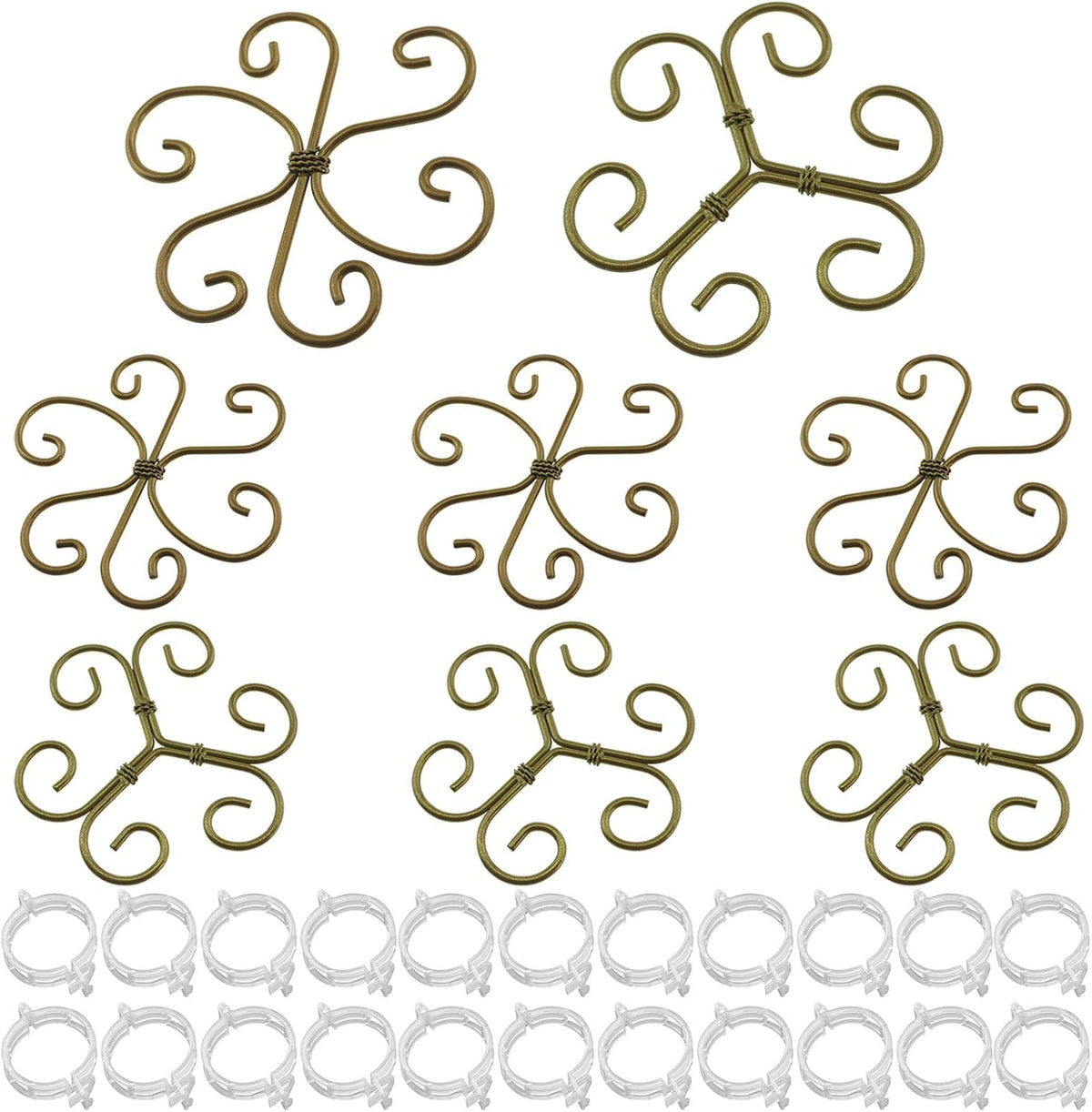 QAZXCDEW-Plant Stem Support,Vertical Growth Support,Plant Stem Holder,Combining Two Styles Delivery of 50 Plastic Plant Clips for Thriving Growth Middle and Small Climbing Plants-8pcs