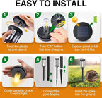 Solar Pathway Lights Outdoor, Bright Solar Lights Outdoor Waterproof IP65, Auto On/Off Driveway Patio Light, LED Solar Garden Lights Landscape Lighting for Walkway Lawn Yard (4 Pack)
