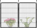 FXW Garden Fence Outdoor for The Yard – 40in(H) x 4.5ft(L) Heavy Duty Metal Animal Barrier for Dog and Rabbit, Decorative Dog Fence, 2 Panels, Black