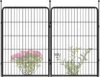 FXW Garden Fence Outdoor for The Yard – 40in(H) x 4.5ft(L) Heavy Duty Metal Animal Barrier for Dog and Rabbit, Decorative Dog Fence, 2 Panels, Black