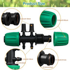 JAYEE Drip Irrigation Fittings, 10 Pcs Lock Barbed Tee for 1/2 to 1/4 Inch Vinyl Tubing, Drip Line Parts 6-Way Tees Irrigation Connectors for Drip Sprinkler Garden Lawn Systems, Green