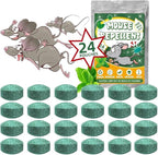 Pest Rodent Repellent, 24 Pack Peppermint Oil Mouse Traps Balls for Rat Mice, Ant, Roach, Spider, Squirrel, Insect Control Mouse Deterrent for Indoor Outdoor Use, for Garden & Home, Family & Pet Safe