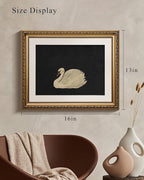 VIYYIEA Gold Framed Wall Art Canvas Print Home Decor Swan Wall Decorations Grace Swan Art Painting Pictures Rustic Bathroom Decor Farmhouse Prints Gift for Living Room Bedroom Kitchen Office 13x16in