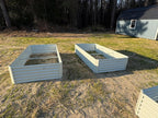 A ANLEOLIFE 8-Pack 8X4X1.5ft & 74x74x18 in Deep Root Galvanized Raised Garden Beds Outdoor for Planting Vegetables Flowers Herb, Antique White