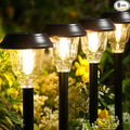 Solar Lights Outdoor Waterproof, Glass Metal Solar Pathway Lights, 6 Pack Outdoor Solar Lights for Garden Yard Driveway, Brown