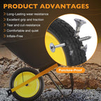 HQPASFY 16" Flat Free Tire 4.80/4.00-8 Wheelbarrow Tire and Wheel, 3" Centered Hub, 5/8" & 3/4" Bearings – Solid No-Flat Replacement for Wheelbarrows, Garden Carts, Dump Carts, Lawn Equipment