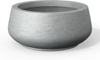 Kante 16.9" Dia Round Concrete Bonsai Planters, Outdoor Indoor Garden Plant Pot with Drainage Hole for Home, Patio, Garden, Concrete Gray