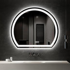Bathroom Mirror with 3 Colour LED Lights, Lighted Bathroom Makeup Wall Mounted Mirror with Demister Pad, Touch Switch Mirror for Entryway, Bathroom, Vanity(31.4"/80cm)