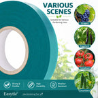 Easytle 2 Pack x 150 ft Stretch Tie Tape Roll, 1/2" Garden Tie Tape, Thick Sturdy Plant Ribbon Garden Green Vinyl Stake Gardening Tools for Indoor Outdoor Patio Plant Use
