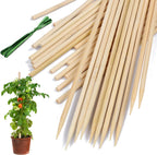 Bamboo Plant Stakes,HAINANSTRY Wood Plant Supports,Natural Bamboo Sticks for Plants/Floral/Potted Plant,Wooden Sign Posting Garden Sticks - 12 Inches 25 Pack