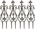 Sungmor Decorative Cast Iron Flower Bed Fence, 28" Tall Vintage Garden Edging Border, 4 Pack Heavy Duty Landscape Picket Fence Panels, Outdoor Plant Support Garden Stake, Victorian Yard Lawn Decor