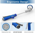 Watering Wand, 16" Aluminum Garden Hose Nozzle with 180° Rotating Ratchet Head, 9 Spray Patterns & Adjustable Flow Control - Perfect for Water Hanging Baskets and Shrubs