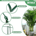 LINGHUI 12 Pack Plant Support Stakes, 10" Wide x 16" High,Heavy-Duty Half Round Peony Support Ring and Cage for Indoor and Outdoor Plants, Peony, Tomato, Hydrangea, Rose(100 Plant Ties)