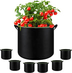 6-Pack 5/7/10 Gallon Grow Bags - 300G Heavy Duty Aeration Fabric Pots with Handles,Thickened Nonwoven Planter Bags for Vegetables Flowers Fruits