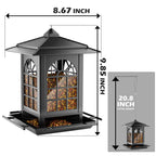 Birdream 2 Pack Bird Feeders for Outdoor Hanging, Assembly Required, 1-Min Easy Setup, Classic Courtyard Design, Attracting Cardinals Chickadees Goldfinches & Sparrows, Total 7 LB - Black